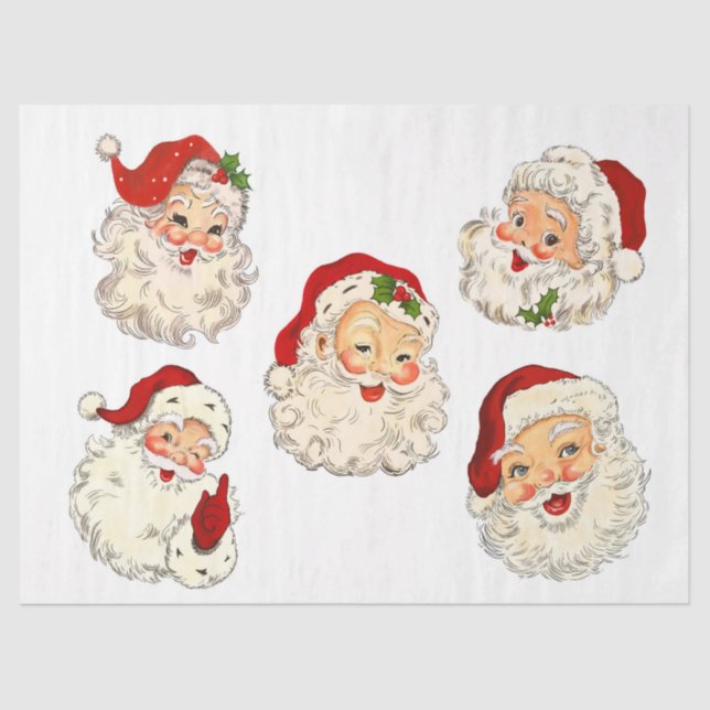 Santa Clause Collage Decoupage Decoupaging Retro  Tissue Paper (Front)