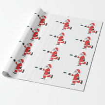 Santa Clause disc golf putting wrapping paper