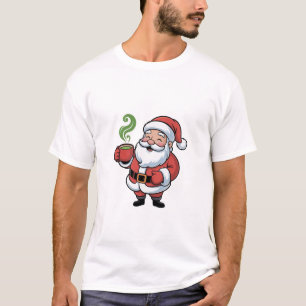 Santa Clause Drinking a Matcha Christmas T-Shirt