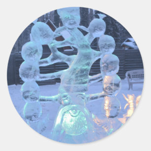 Santa Clause Faces Funny Christmas Holiday Classic Round Sticker