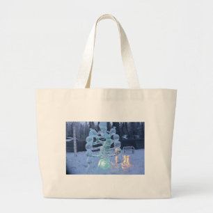 Santa Clause Faces Funny Christmas Holiday Large Tote Bag