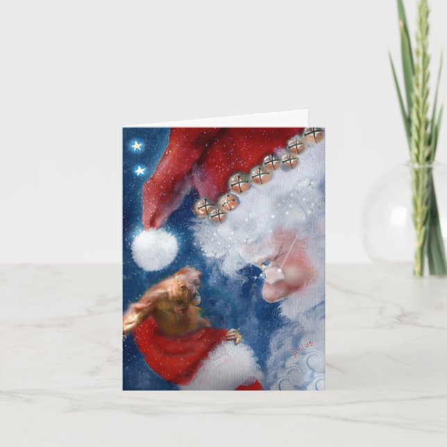 Santa Clause Goes Ape for Christmas Holiday Card (Front)