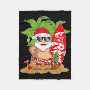 Santa Clause I Summer Vacation I Christmas In July Fleece Blanket