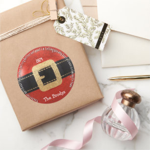 Santa Clause is Coming to Town Classic Round Sticker