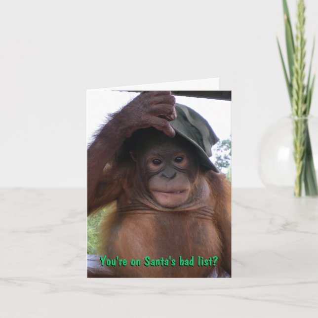 Santa Clause Jokes Naughty or Nice Holiday Card (Front)