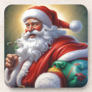 Santa Clause Merry Christmas Happy New Year Coaster