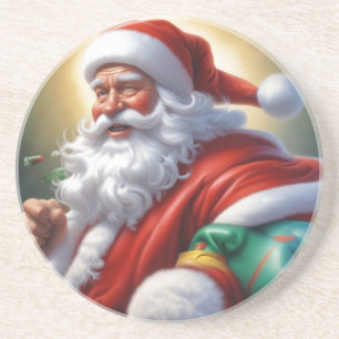 Santa Clause Merry Christmas Happy New Year Coaster