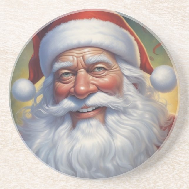 Santa Clause Merry Christmas Happy New Year Coaster (Front)