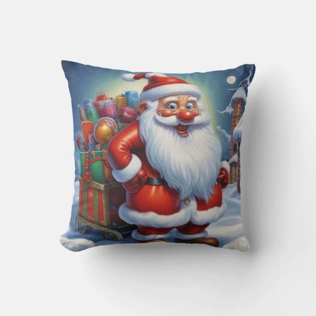 Santa Clause Merry Christmas Happy New Year Cushion (Front)