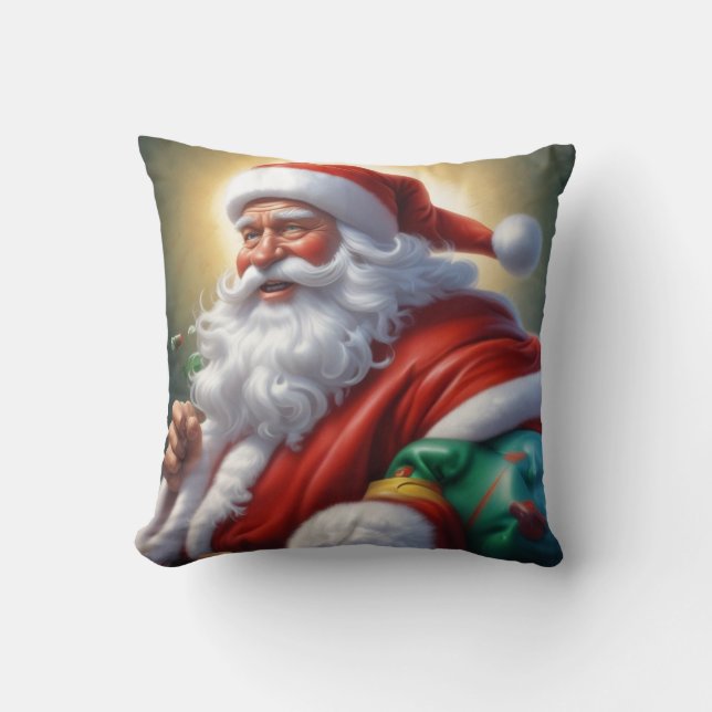 Santa Clause Merry Christmas Happy New Year Cushion (Front)