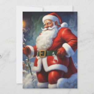 Santa Clause Merry Christmas Happy New Year Holiday Card
