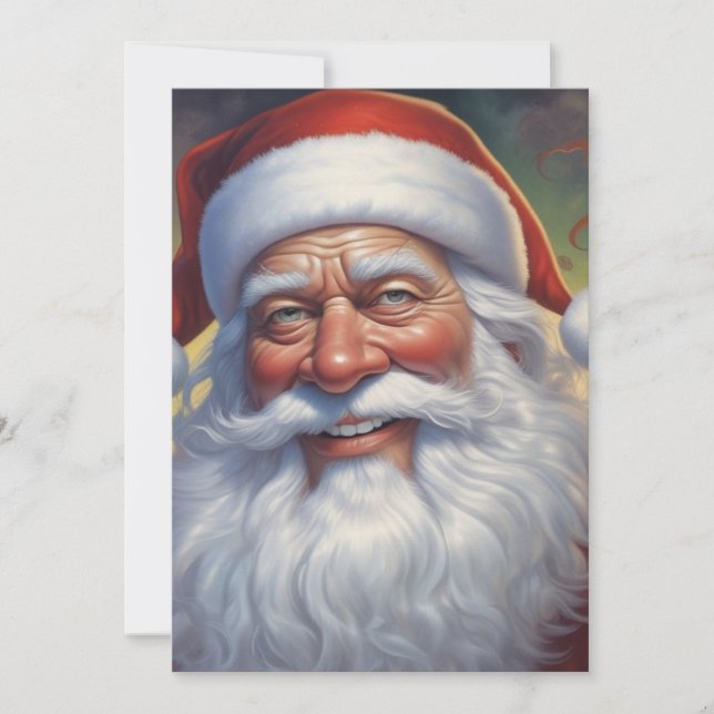 Santa Clause Merry Christmas Happy New Year Holiday Card (Front)