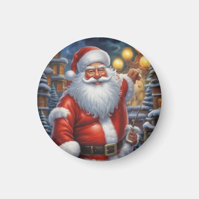 Santa Clause Merry Christmas Happy New Year Magnet (Front)