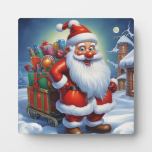 Santa Clause Merry Christmas Happy New Year Plaque