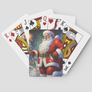 Santa Clause Merry Christmas Happy New Year Playing Cards