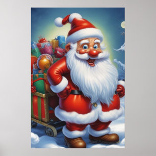 Santa Clause Merry Christmas Happy New Year Poster