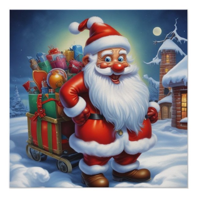 Santa Clause Merry Christmas Happy New Year Poster (Front)