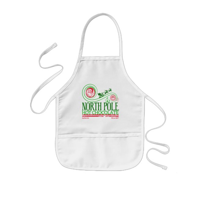 Santa Clause North Pole Hot Chocolate Kids Apron (Front)