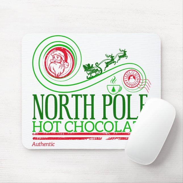 Santa Clause North Pole Hot Chocolate Mouse Pad (With Mouse)