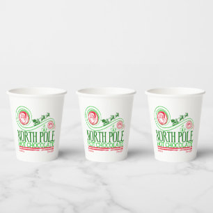 Santa Clause North Pole Hot Chocolate Paper Cups