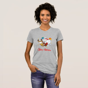 Santa clause spreading peace love on Christmas  T-Shirt