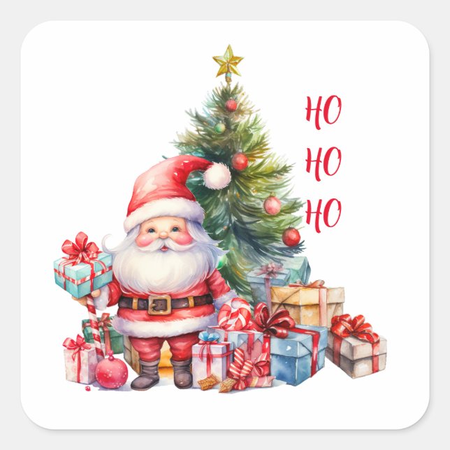 Santa Clause Square Sticker (Front)