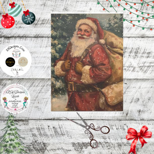 Santa Clause Vintage Decoupage  Tissue Paper