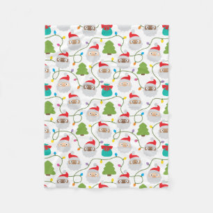 Santa Clauses Pattern Fleece Blanket