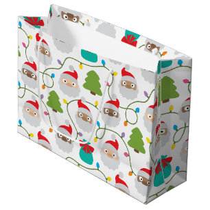Santa Clauses Pattern Large Gift Bag