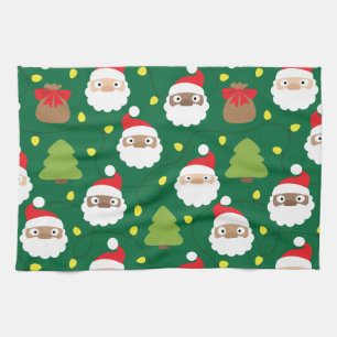 Santa Clauses Pattern Tea Towel