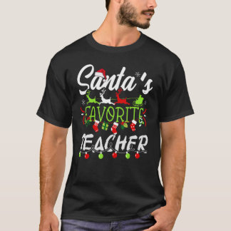 Santa Claus's Favourite Teacher Christmas Reindeer T-Shirt