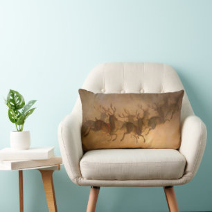 Santa Claus's Reindeer by William Holbrook Beard Lumbar Cushion