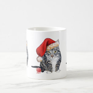 Santa Claws Cat with Ornament Coffee Mug