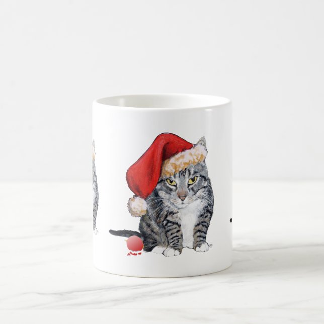 Santa Claws Cat with Ornament Coffee Mug (Center)