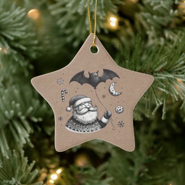 Santa Claws Ceramic Ornament (Tree)