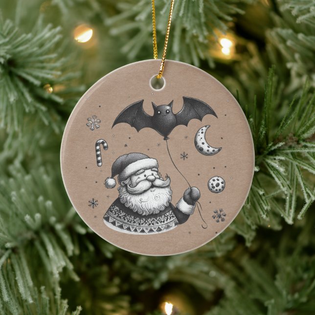 Santa Claws Ceramic Ornament (Tree)