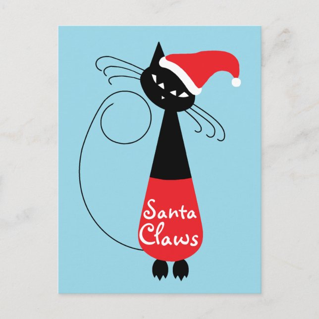 Santa Claws Christmas Holiday Postcard (Front)