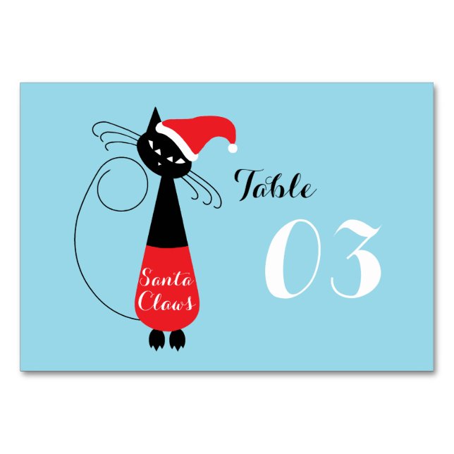 Santa Claws Christmas Number Table Number (Front)
