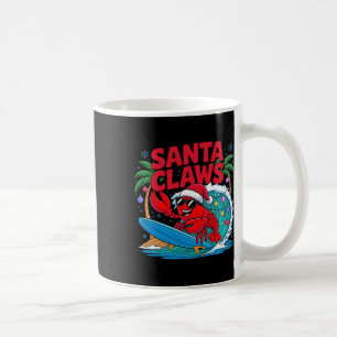 Santa Claws Funny Christmas Lobster With Palm Tree Coffee Mug