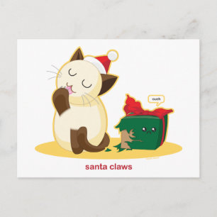 Santa Claws Holiday Postcard