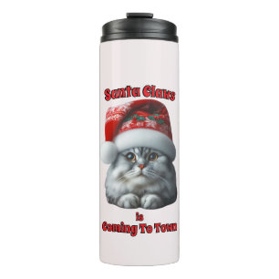 Santa Claws is Coming To Town - Festive Kitty Cat Thermal Tumbler