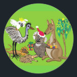 Santa claws koala classic round sticker<br><div class="desc">Add words if you wish</div>