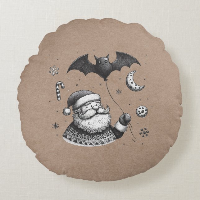 Santa Claws Round Cushion (Front)