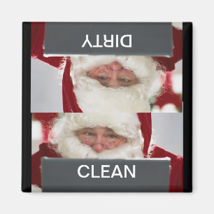 Santa Clean Dirty Christmas Dishwasher Magnet