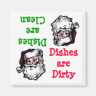 Santa Clean Dirty Dishwasher Magnet