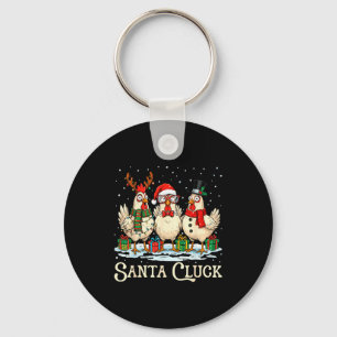Santa Cluck Chicken Christmas Farm Animal Funny Key Ring