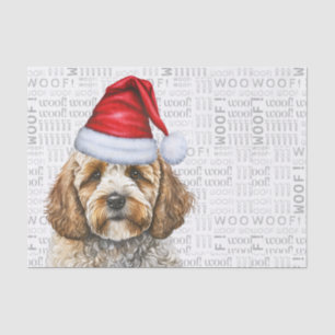 Santa Cockapoo Dog Festive Christmas Holiday Tissue Paper