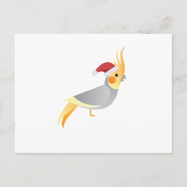 Santa Cockateil Funny Chrismas Holiday Postcard (Front)