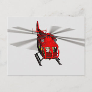 Santa Comes In A Heli Postcard