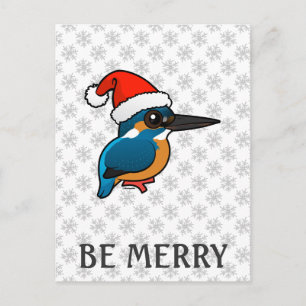 Santa Common Kingfisher Holiday Postcard